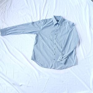 Giorgio Armani Tattersall  Button up Collared Long Sleeves Size 17.5 US  44 EU